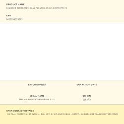 Pasador Reforzado Base Plástica 30 Mm Cromo Mate