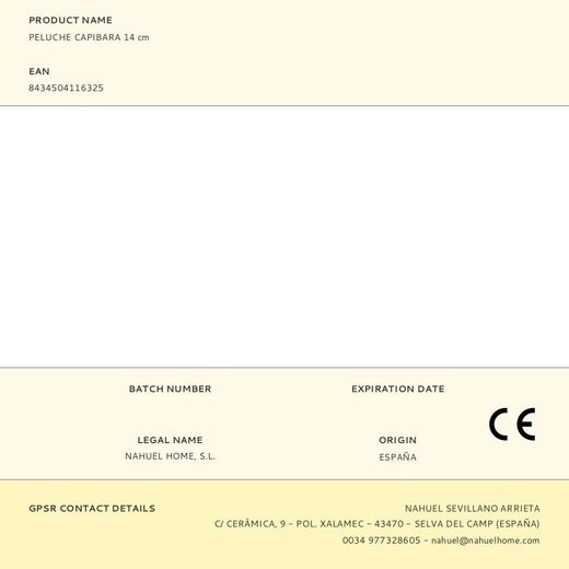 Peluche Capibara 14 Cm