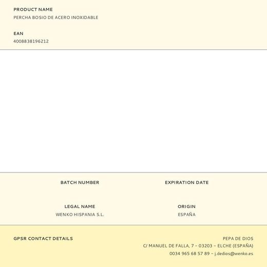 Percha Bosio De Acero Inoxidable