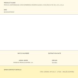 Percha Contorneada Con Hombreras Madera Blanca  Ecológica Fsc 45 X 5,5 X 23 Cm