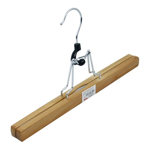 Percha Madera Con Pinza Metálica 30 Cm
