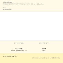 Perchas Contorneadas Madera Ecológica Fsc 43,5 X 1,4 X 22,5 Cm, 3 Uds