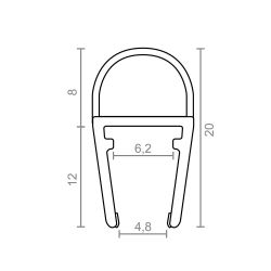 Perfil De Burbuja Para Mampara Pf3 10,2X20Mm Tr 18525 Micel