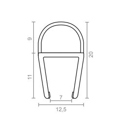 Perfil De Burbuja Para Mampara Pf3 12,5X20Mm Tr 18526 Micel