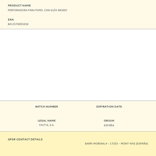 Perforadora Para Papel Con Guía Negro