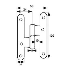 Pernio Sin Remate Pn04 Derecha 100X58Mm Latón Satinado