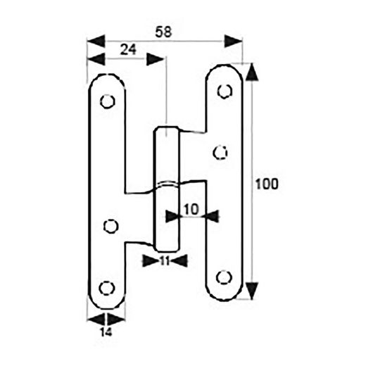Pernio Sin Remate Pn04 Derecha 100X58Mm Latón Satinado