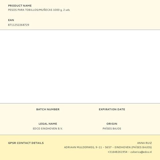 Pesos Para Tobillos/Muñecas 1000 G, 2 Uds