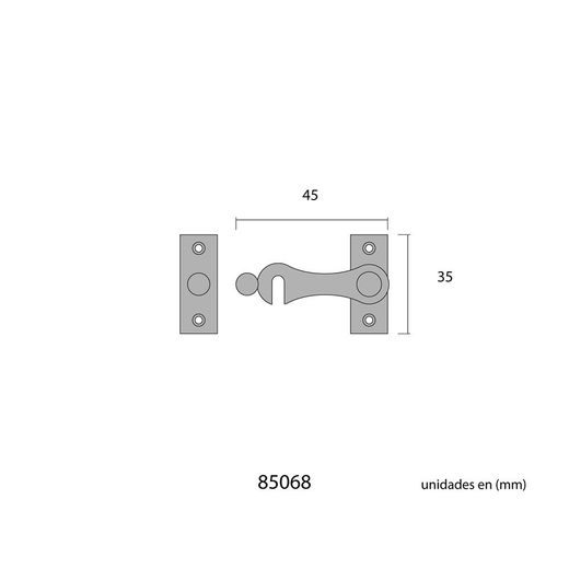 Pestillo Derecho Hierro Cromo 4Cm