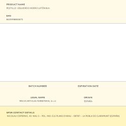 Pestillo  Izquierdo Hierro Latón 8Cm