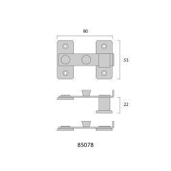 Pestillo Reversible Latón Pulido  8Cm