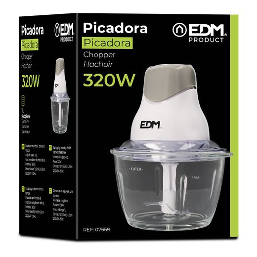 Picadora Con Recipiente De Cristal 320 W