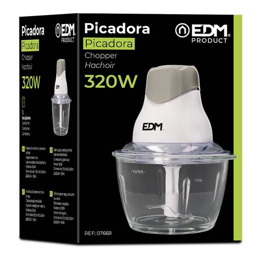 Picadora Con Recipiente De Cristal 320 W