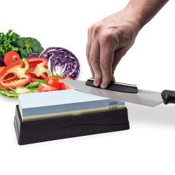 Piedra Para Afilar 1000/3000 Con Base, Dos Guias Y Rectificador