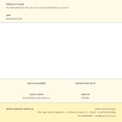 Pila Recargable 700 Mah 3,7V Lc16340 Nimo Ø16,5 X 33 Mm