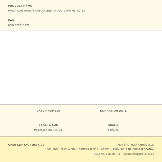 Pinza Con Imán Bamboo Line 24 Cm