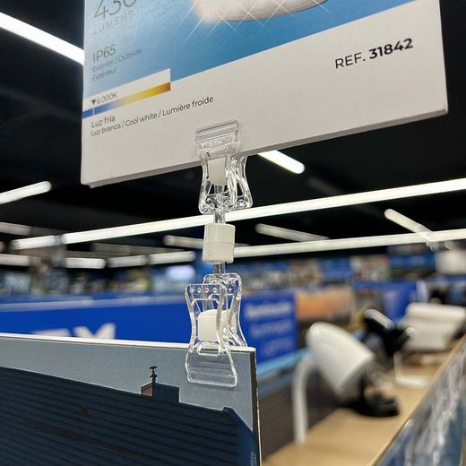 Pinza Portaprecios Doble, Altura Total 92 Mm