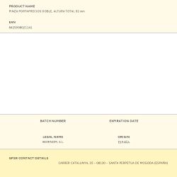 Pinza Portaprecios Doble, Altura Total 92 Mm