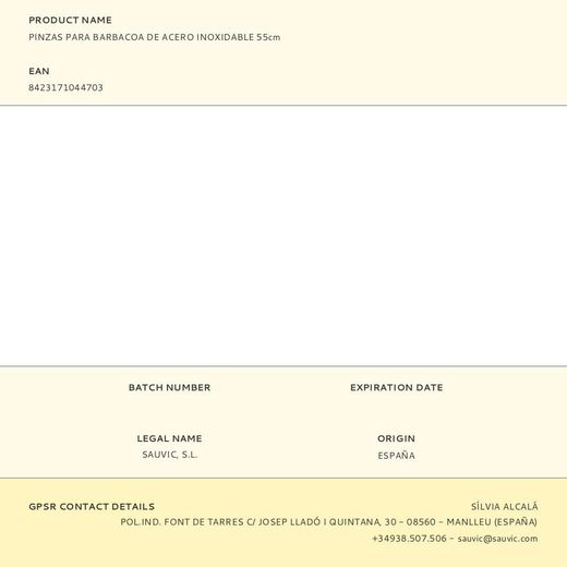 Pinzas Para Barbacoa De Acero Inoxidable 55Cm