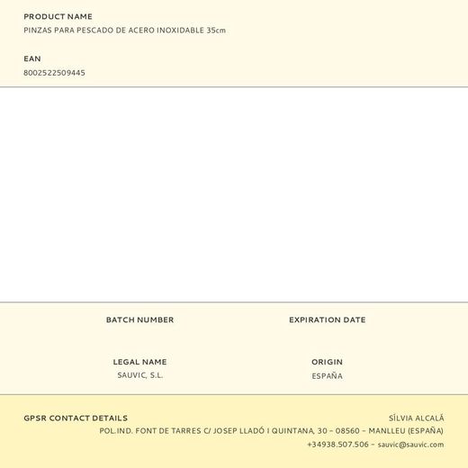 Pinzas Para Pescado De Acero Inoxidable 35Cm