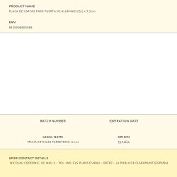 Placa De Cartas Para Puerta De Aluminio 25,2 X 7,5 Cm