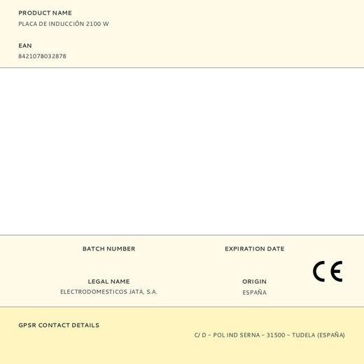 Placa De Inducción 2100 W