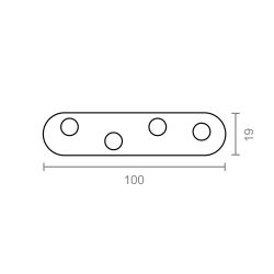 Placa Recta Unión Plc01 Bicromatado 100 X 19 Mm