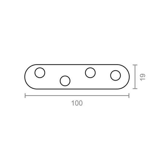 Placa Recta Unión Plc01 Bicromatado 100 X 19 Mm