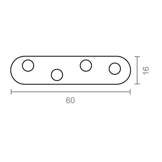 Placa Recta Union Plc01 Bicromatado 55 X 16 Mm