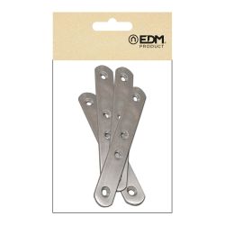 Placa Recta Unión Plc14, Acero Inoxidable, 120 X 19 X 2 Mm. 4 Unidades