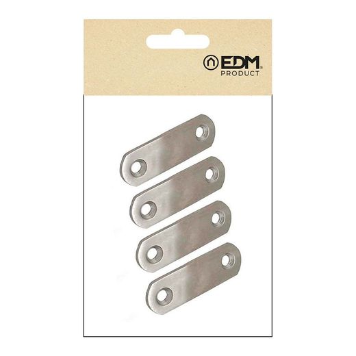 Placa Recta Unión Plc14, Acero Inoxidable, 60 X 16 X 1,5 Mm. 4 Unidades