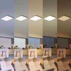 Plafón Cuadrado Blanco Valen, 13 W, 1550 Im, 2200-6500 K, 295 X 37 X 295 Mm