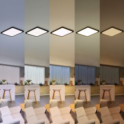 Plafón Cuadrado Negro Valen, 13 W, 1550 Im, 2200-6500 K, 295 X 37 X 295 Mm