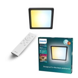 Plafón Cuadrado Negro Valen, 17 W, 2050 Im, 2200-6500 K, 395 X 37 X 395 Mm