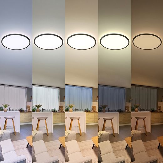 Plafón Redondo Negro Valen, 32 W, 4100 Im, 2200-6500 K, Ø541 X 28 Cm