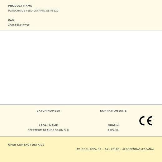 Plancha De Pelo Ceramic Slim 220