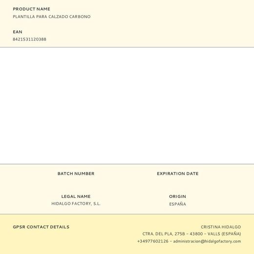 Plantilla Para Calzado Carbono