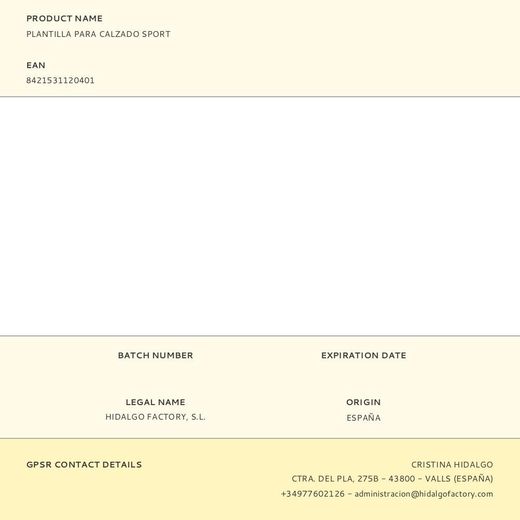 Plantilla Para Calzado Sport