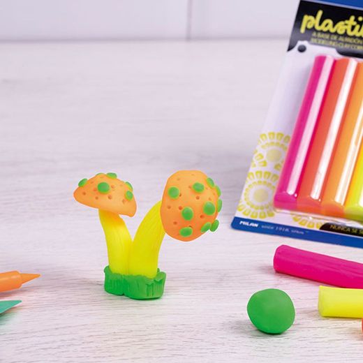 Plastilina De Colores Fluorescentes 70 G Colores Surtidos, 6 Uds