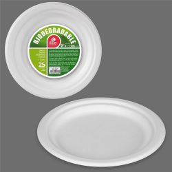 Platos De Cartón Redondos De Postre Blancos Ø17 Cm, 25 Uds