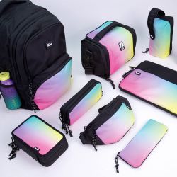 Plumier De 2 Pisos Con Contenido Sunset, Negro Y Rosa Milan