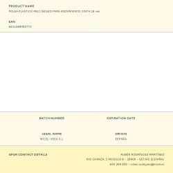 Polea Plastico Pr21 Negro Para Rodamiento Cinta 18 Mm