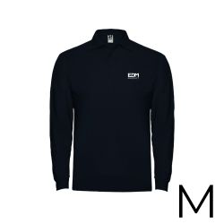 Polo Negro Manga Larga Talla-M 65% Poliéster 35% Algodon