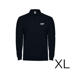 Polo Negro Manga Larga Talla-Xl 65% Poliéster 35%Algodon