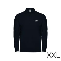 Polo Negro Manga Larga Talla-Xxl 65% Poliéster 35% Algodon