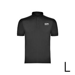 Polo Negro Talla-L Manga Corta Bordado