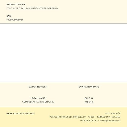 Polo Negro Talla-M Manga Corta Bordado