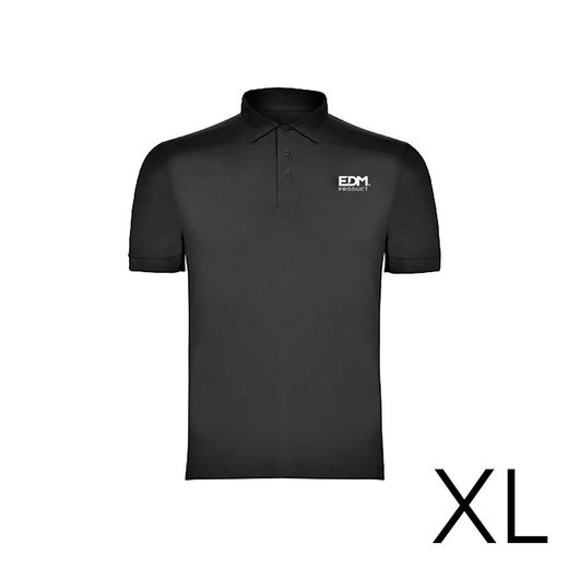 Polo Negro Talla-Xl Manga Corta Bordado