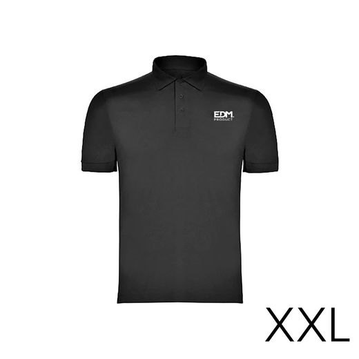 Polo Negro Talla-Xxl Manga Corta Bordado