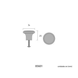 Pomo 38Mm Hierro Negro